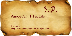 Vancsó Placida névjegykártya